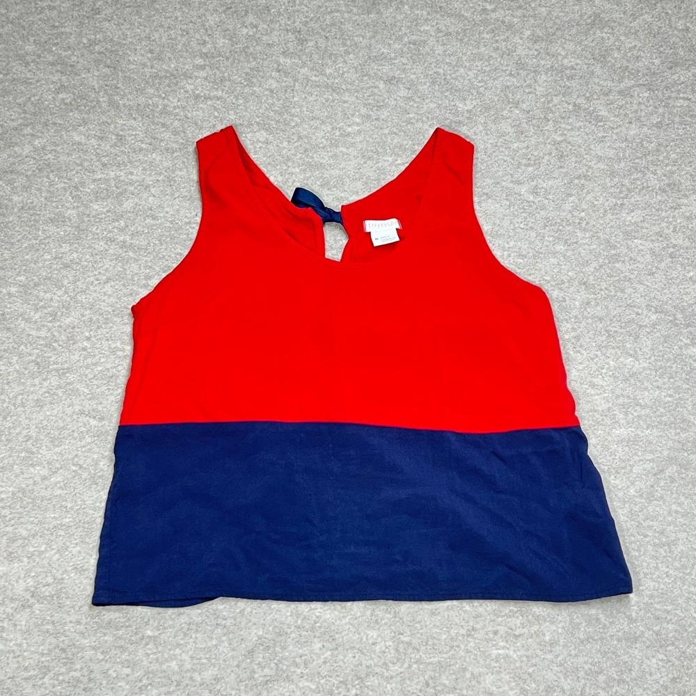 Cooperative Urban Outfitters Red Navy Colorblock Tie Back Tank Sz M Made In USA